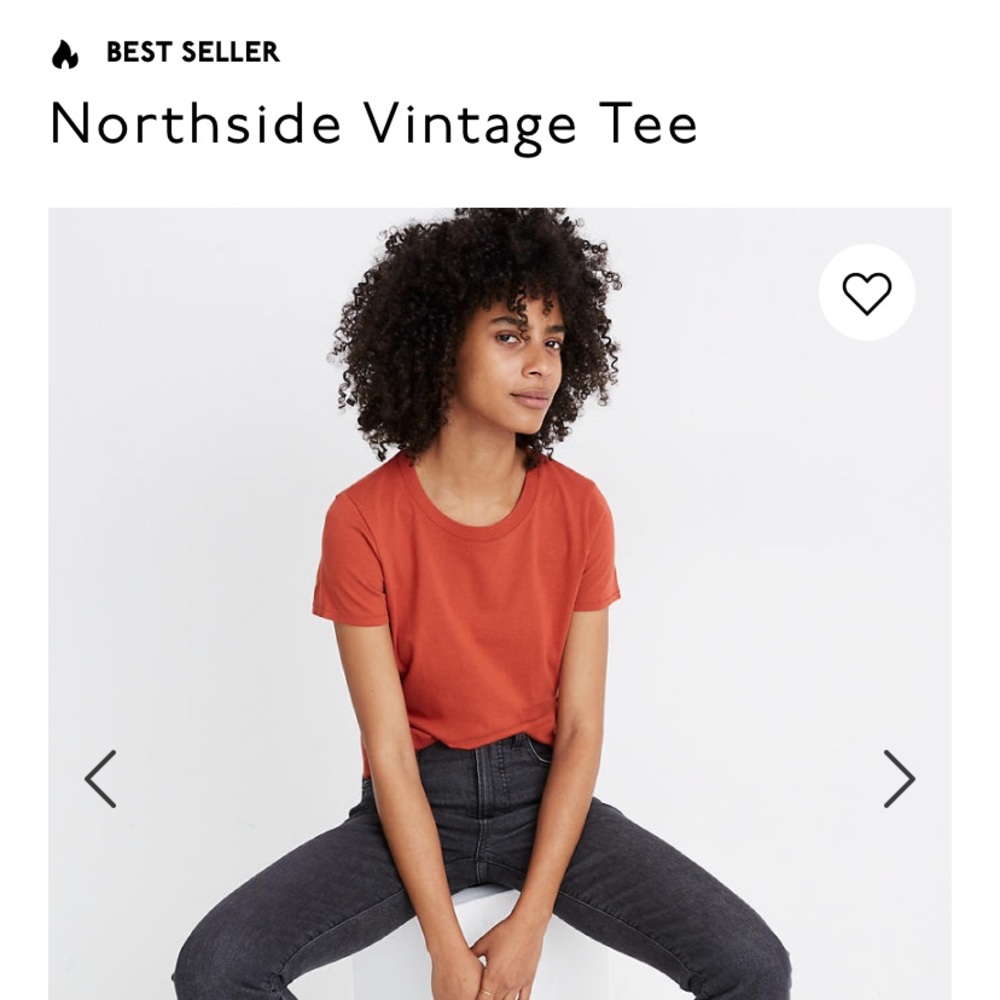 Madewell northside vintage t. Orange-red. Large.